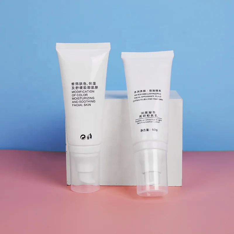 Free Sample Skin Care Cream Lotion Cosmetics Packaging Airless Plastic Soft Tube With Lotion Pump