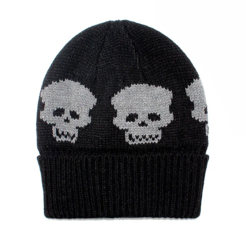 
New High Quality Ski Winter Pirate Skull Knitted hat customized acrylic fashion hip-hop beanie 