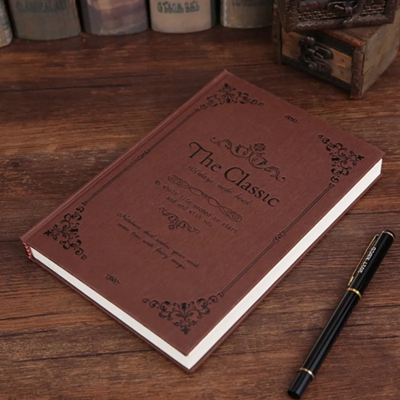 Wholesale Vintage Lined Notebook with Paper Box Retro Hardcover Travel Journal