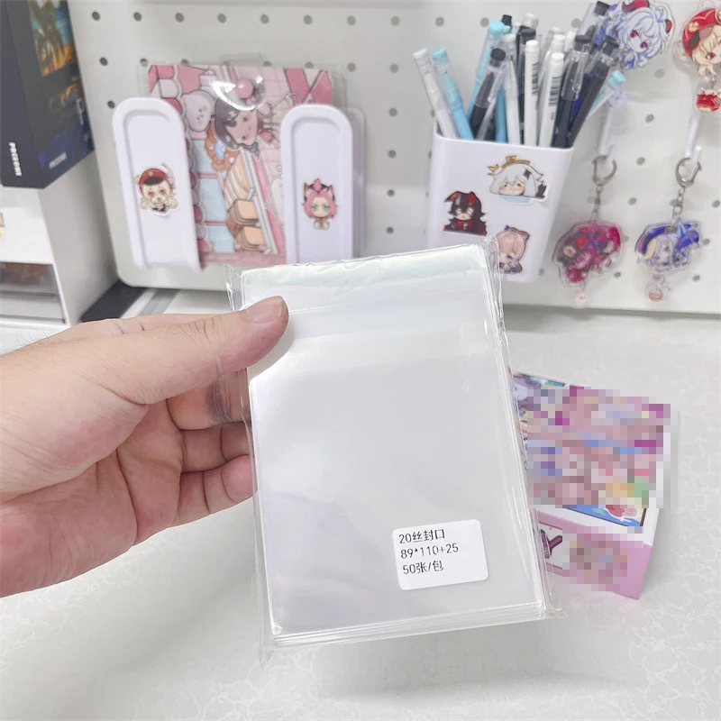 Wholesale 89*110 Card Film 20 Wire Flat Seal Width Durable Ultra Clear Polaroid Photos Cpp Self-Adhesive Badge Card Sleeve Bag
