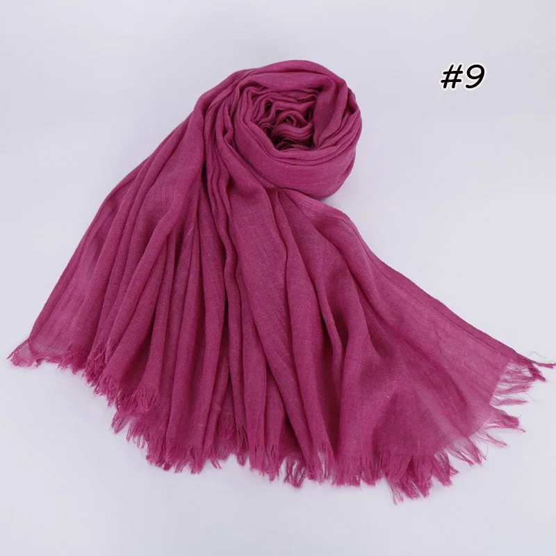 Wholesale Cheap Price Scarves Solid Color Cotton And Linen Black Scarf Women Hijab Scarf