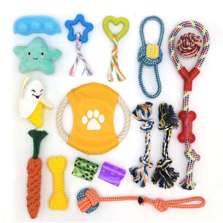 Custom Christmas Durable Cotton Rope Dog Toys 10 Pack Gift Set Free Assortment Pet Chew Dog Toy Set