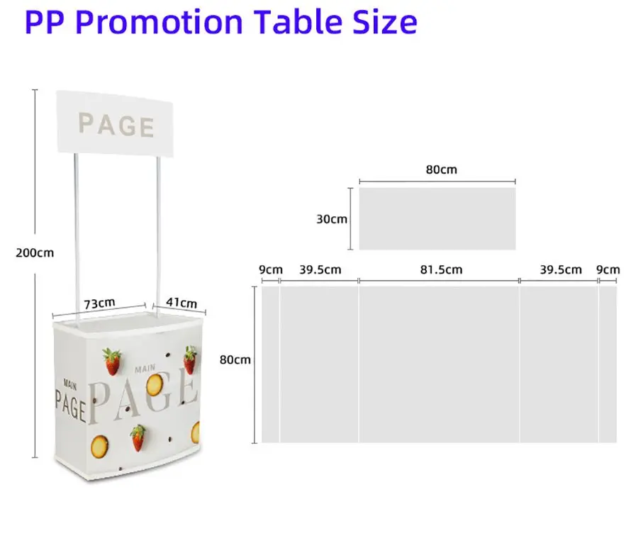 Portable Foldable PP/ABS Promotion Table Counter Easy-to-Install Supermarket Booth Display for Effective Supermarket Display