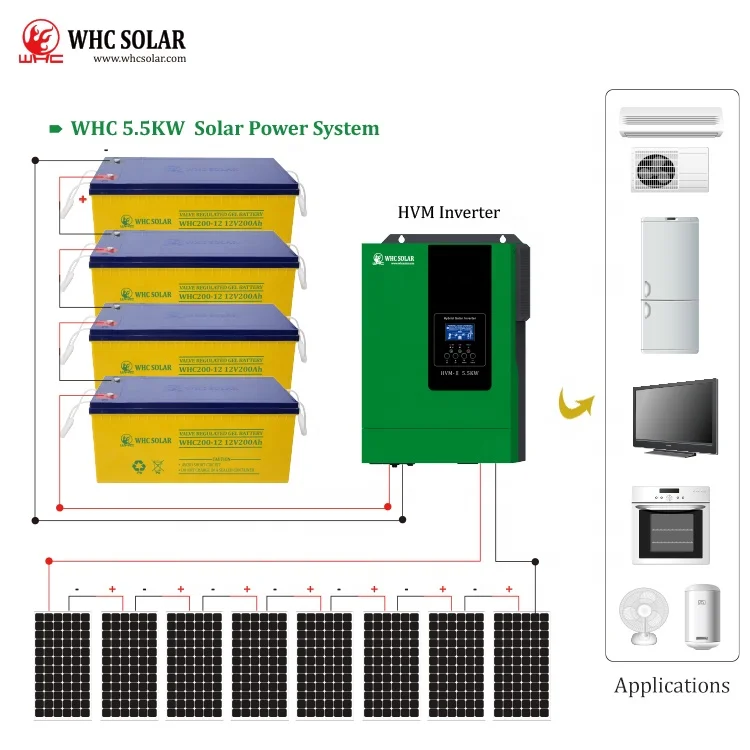 WHC Solar 5.5KW 48VDC to 220VAC Onduleur Solaire 3.5KW 5500KW Split Inverter Pure Sine Wave Solar Power Inverter