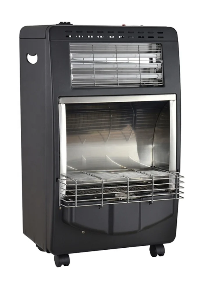 Portable Electric LPG Gas Room Heater Mobile Steel Heater with Lighting for Outdoor & Household Use