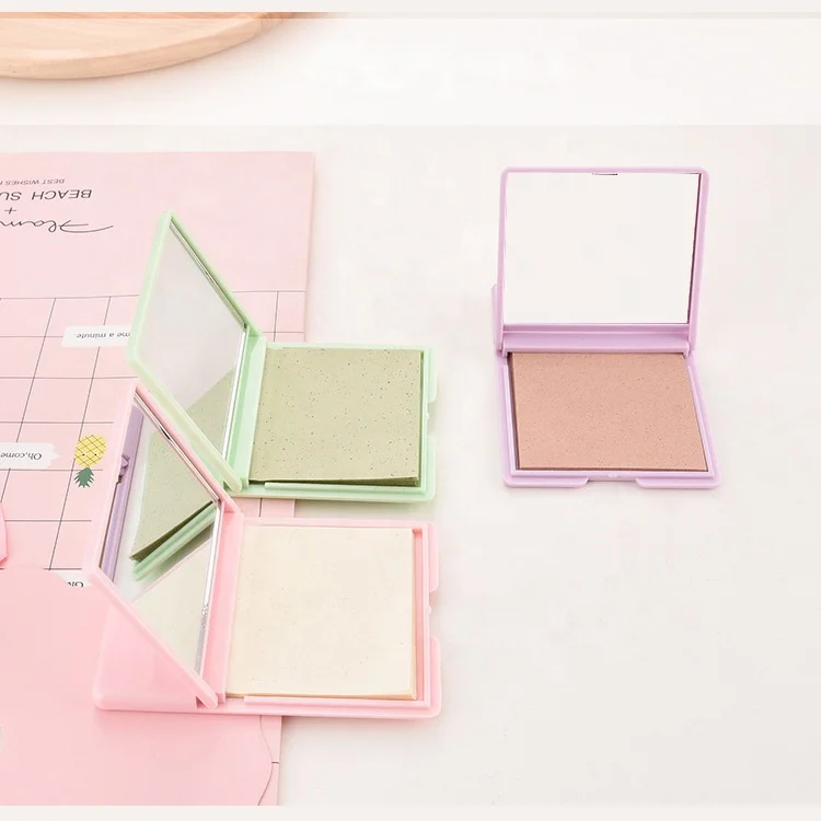 Green tea Oil Absorbing Sheets with Mirror Makeup Facial Oil Blotting Paper Private Logo