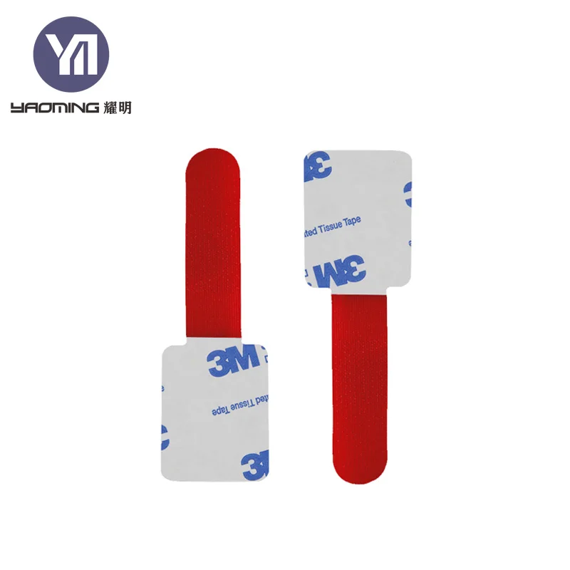3M Red Adhesive Cable Management Velcroes Straps Self-Adhesive Data Line Organizers for Wire Storage Red Backed Cable Tie Tags