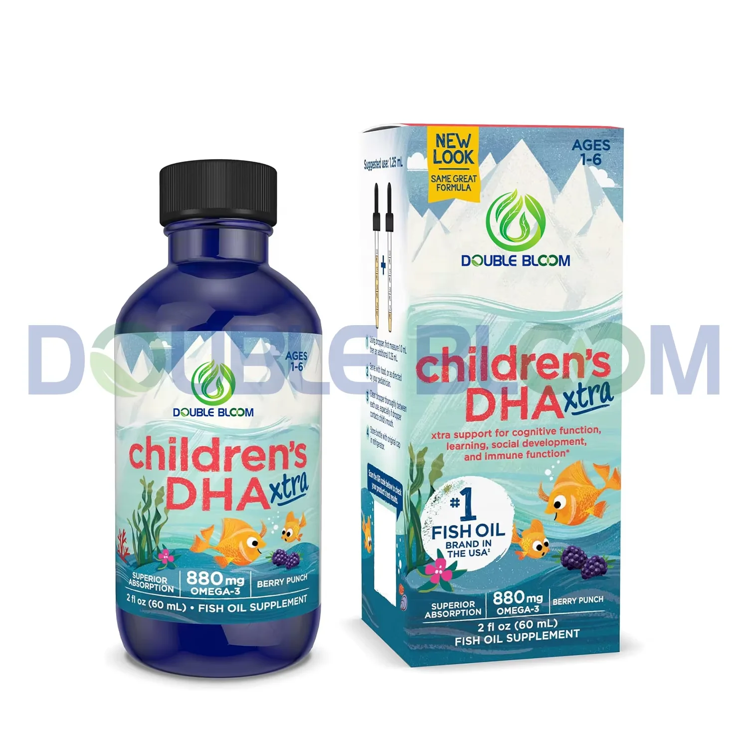 Children DHA Drops Berry Punch Drops for Kids DHA+EPA Total Omega-3 with EPA and DHA For Cognitive & Immune Function