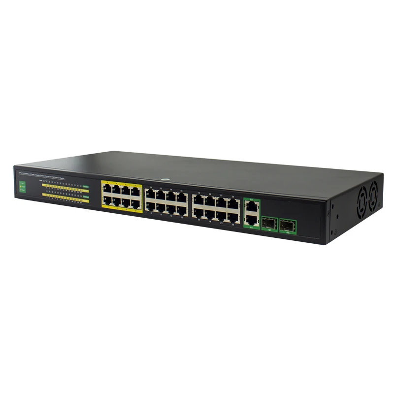 10/100Mbps 24 Port POE Switch With 2 Gigabit Combo Ports Rack Mount Network Switches