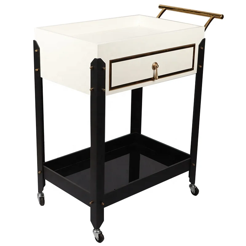 Modern Nordic Hotel Home Serving Cart Storage Trolley With Drawer