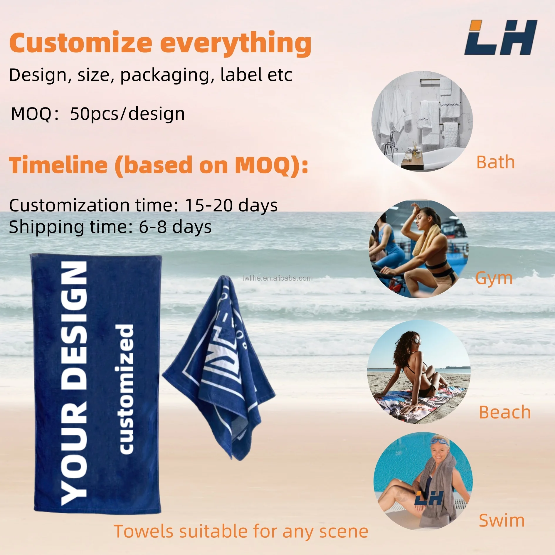 Microfiber suede RPET beach towel customized double-sided printed quick drying promotion towel for sand free beach