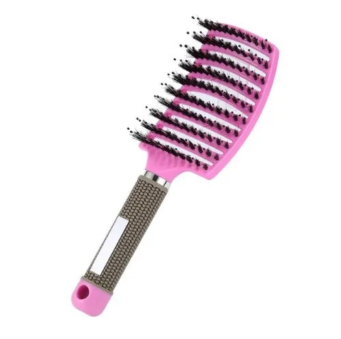 Mosquito-repellent Comb Curly Hair Big Bend Brush Fluffy Ribs Pigbristle Head Massager