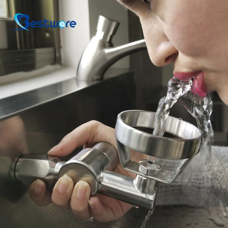 Park Time Delay Self Closing School Children Exposed Outdoor Drinking Fountain Push Water Tap