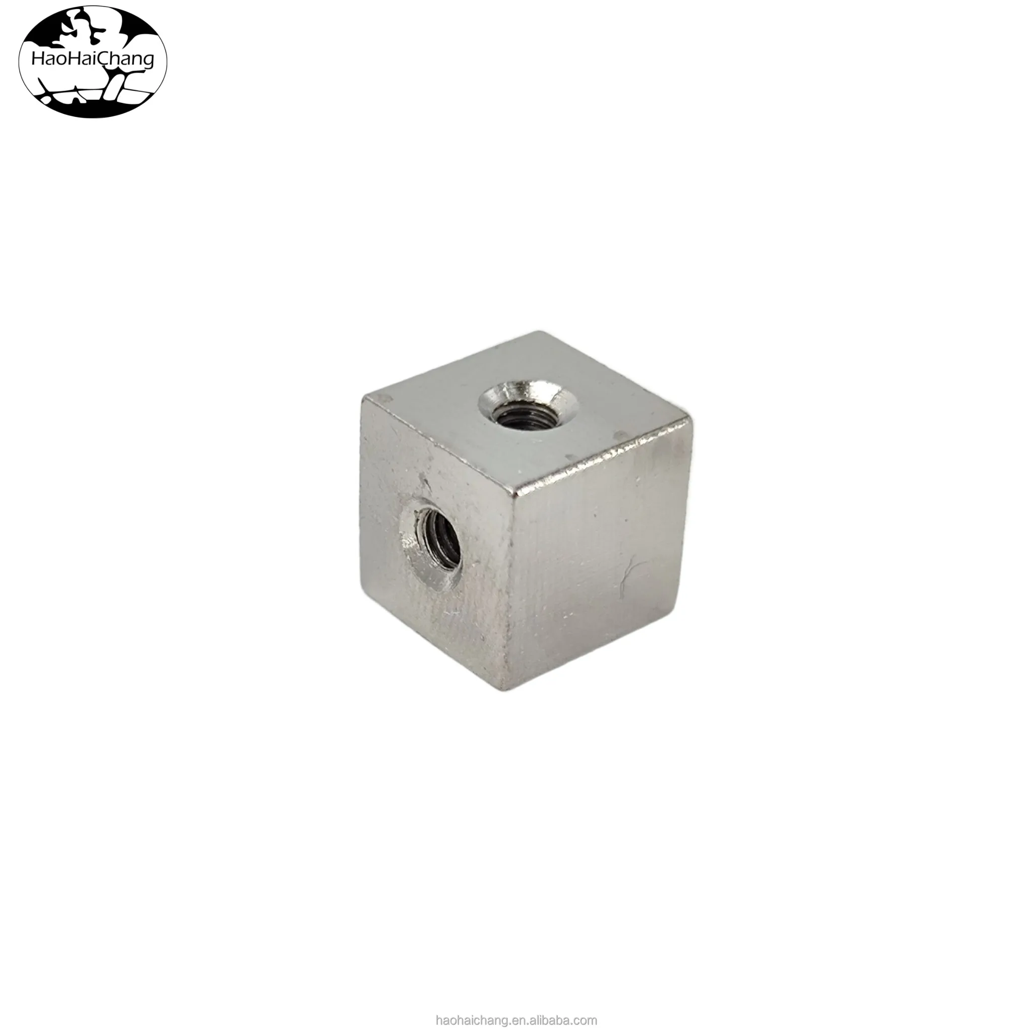 Automatic lathe processing customized non-standard connection fixed block M3 four hole cubic copper nut