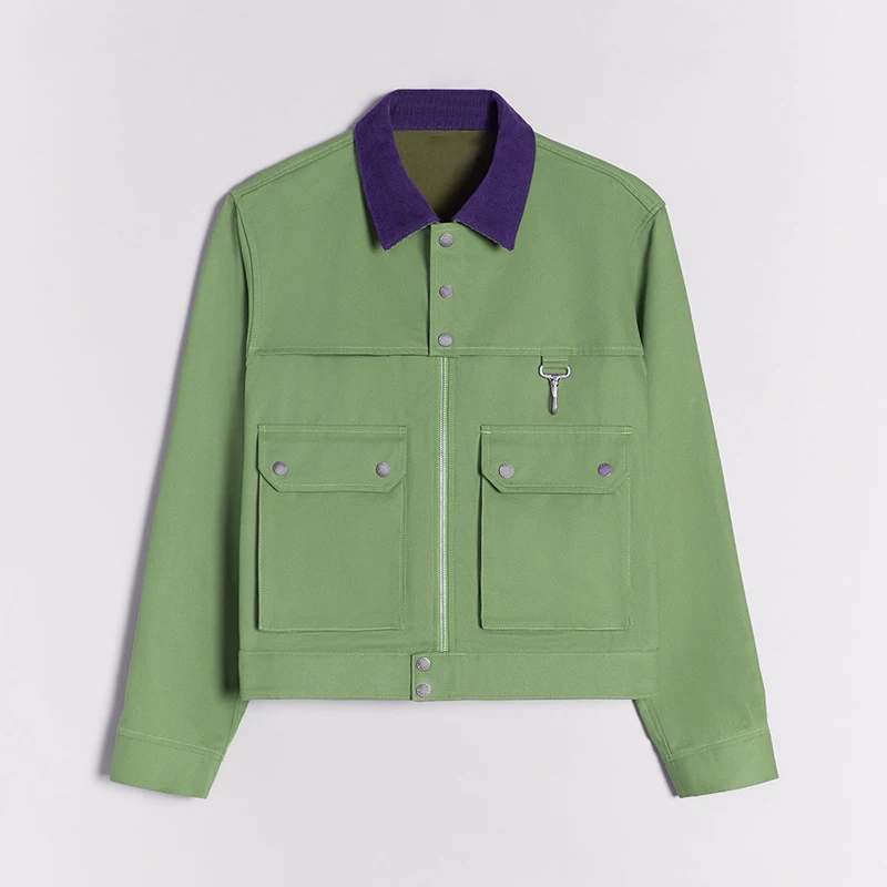 custom men tactical work patchwork workwear corduroy worker man twill embroidered jean  duck canvas jacket with patch