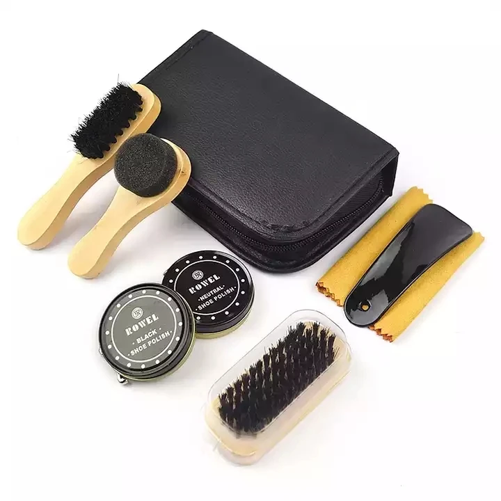Hot sale leather shoe polish set men leather shoe care tools shoe polish brush set