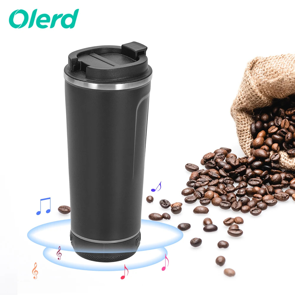 Good price smart water bottle coffee mug stainless steel water bottle with Bluetooth Speaker