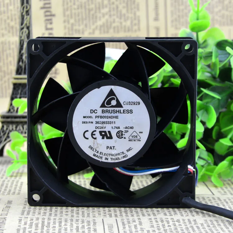 Original 9cm 9038 24v 1.74a Violent Large Air Volume Industrial Frequency Converter Fan Pfb0924dhe Cooling Fan