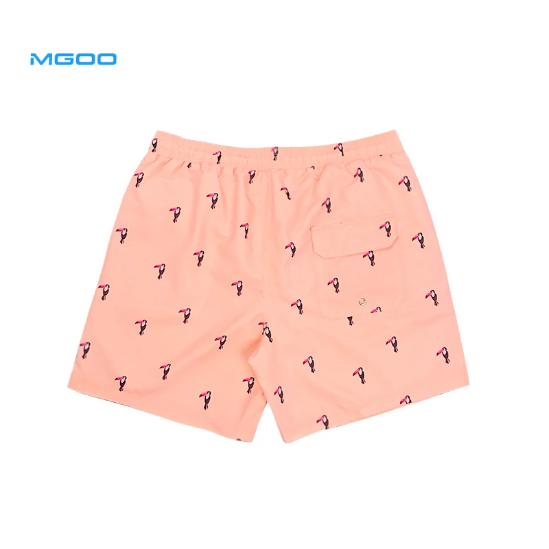 Пляжные шорты из полиэстера на заказ, мужские короткие купальники для серфинга, купальник с двумя люверсами и задним карманом, плавательные шорты