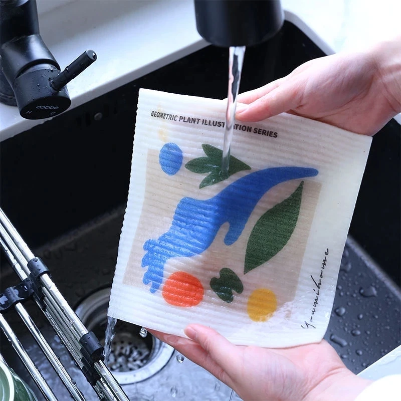 Good selling 8pcs wholesale cellulose sponge cloth rolls custom swedish dishcloth