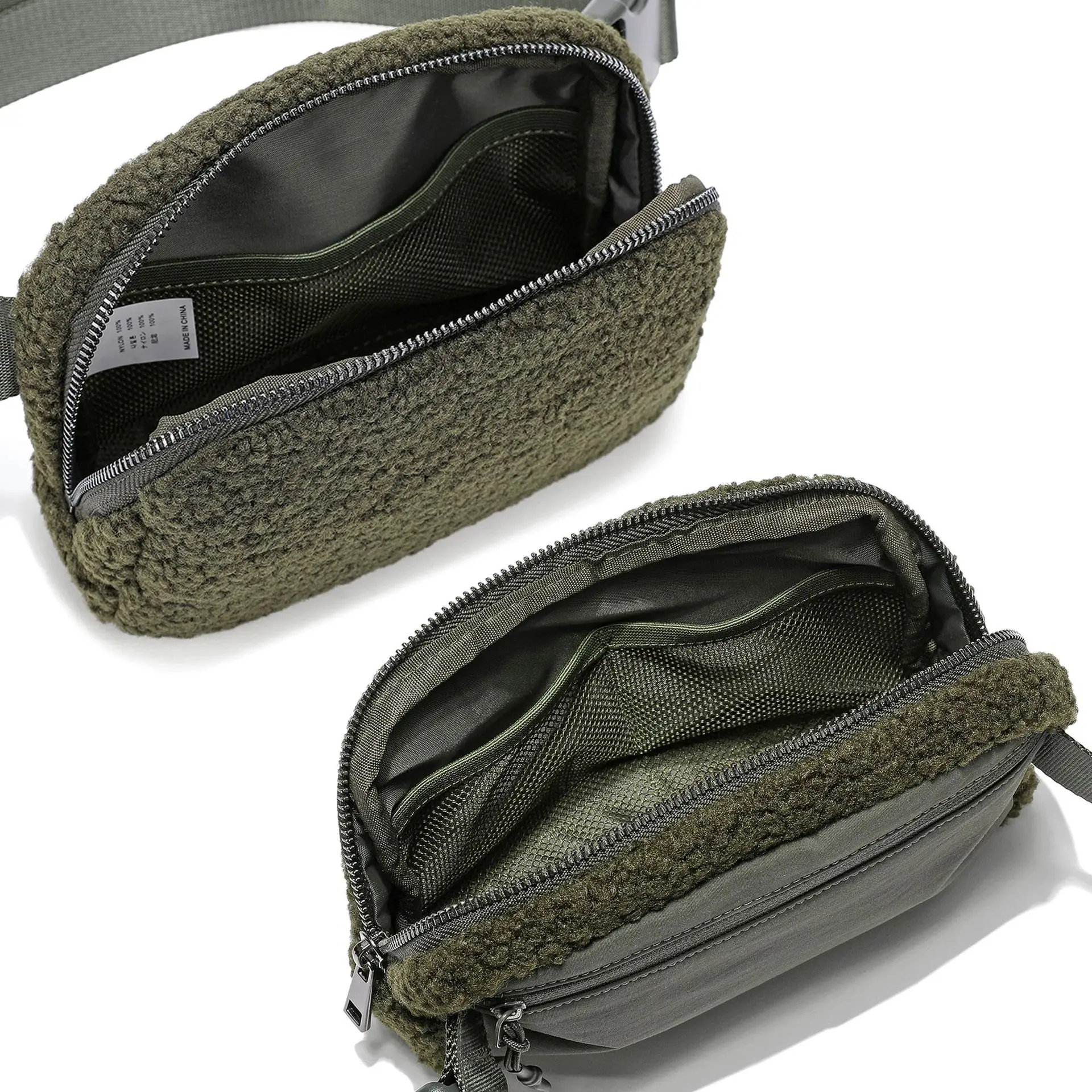 2023 Wholesale Everywhere Belt Bags Global Trending Style Fur Waist Bag Fleece Yoga Running Fur Material Chest Bags for Winter
