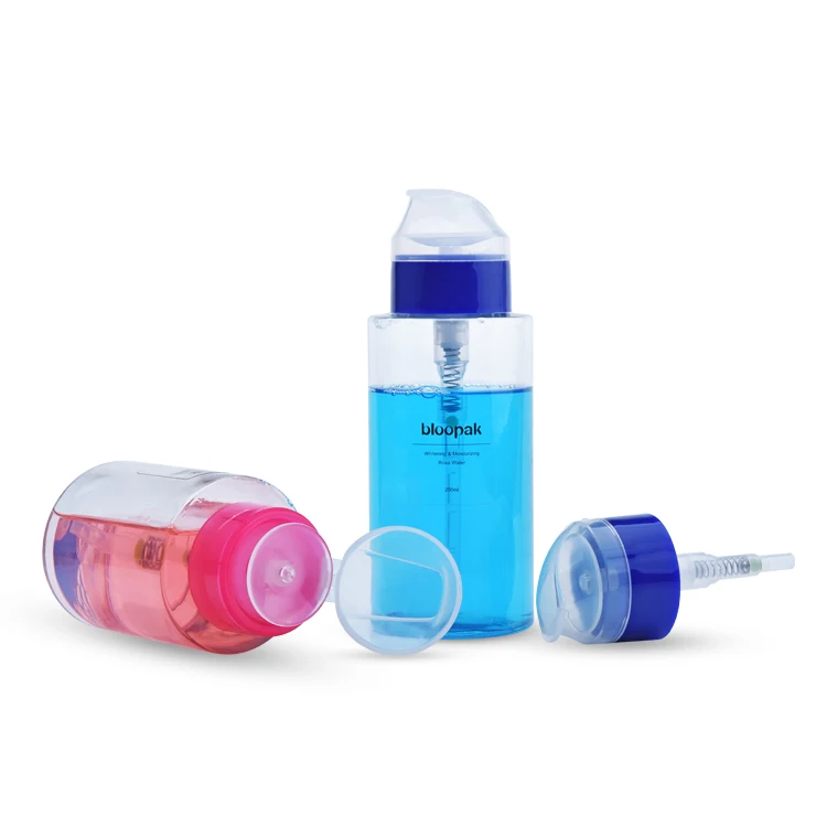 Cosmetic packaging plastic bottle nail polish remover pump bottle,33/410 nail acetone thick nail pump bottle,pump bottle nail