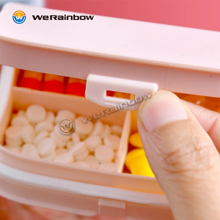 Mini 4 Compartments Plastic Pill Case Pocket Size Medicine Case Promotion Pill box