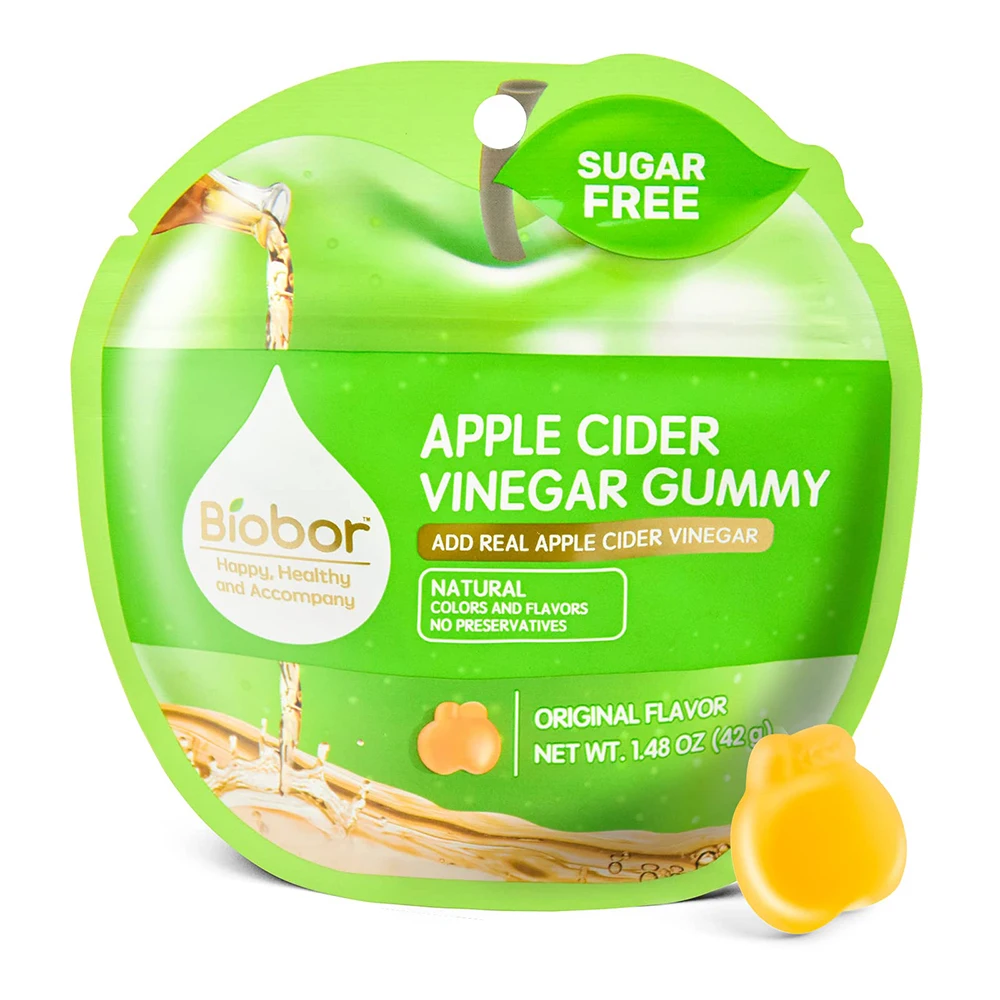 Biobor Manufacturer New Products Jam Filling Apple Cider Vinegar Sour Flavor Gummy