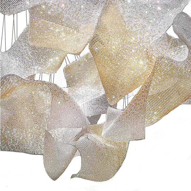 Customize Hotel Pendant Lamps Art Ribbon Deco Glass Pendant Light Creative Lighting Project Chandelier