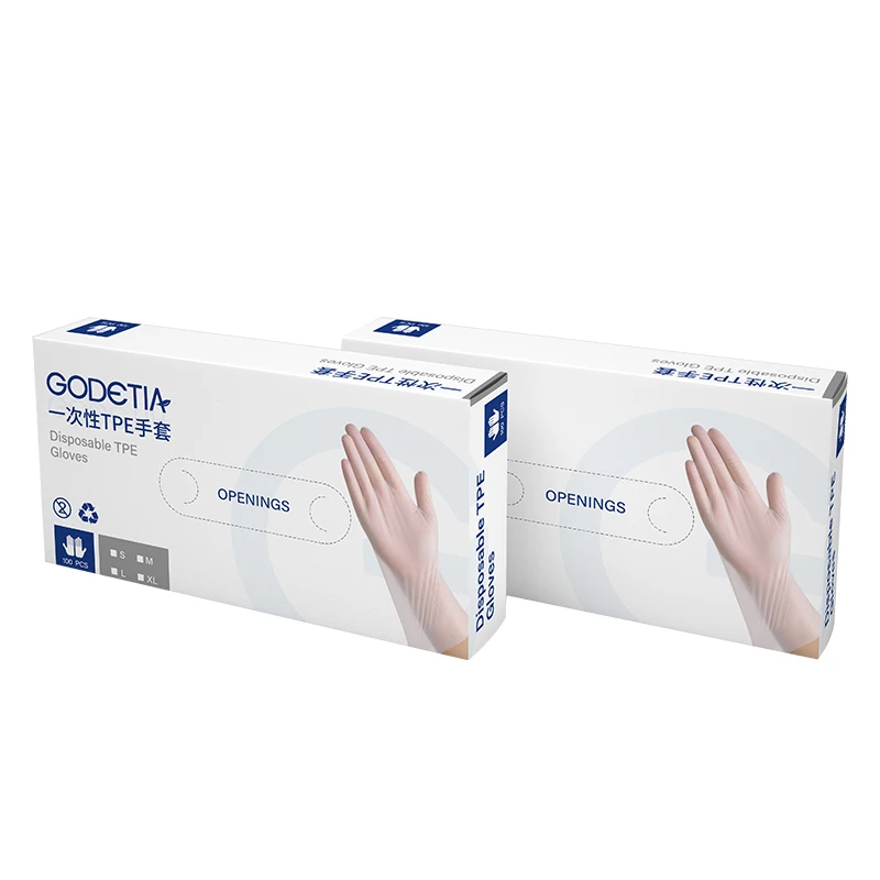 100pcs Box Pack  HDPE LDPE PE CPE Disposable Plastic Gloves for Kitchen Hotel Cleaning Gloves Food Handle Hair Beauty Care