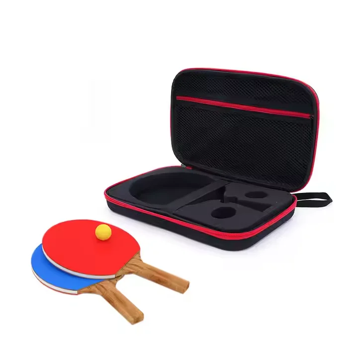 Dual Ping Pong Paddle and Ball Carrying Case Made of EVA Fits for 2 Paddles and 2 Balls (Case Only)