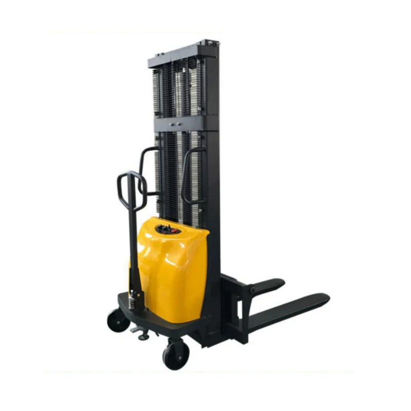 Hot selling hydraulic manual stacker electric 5000mm 1.5ton walkie semi electric portable stacker