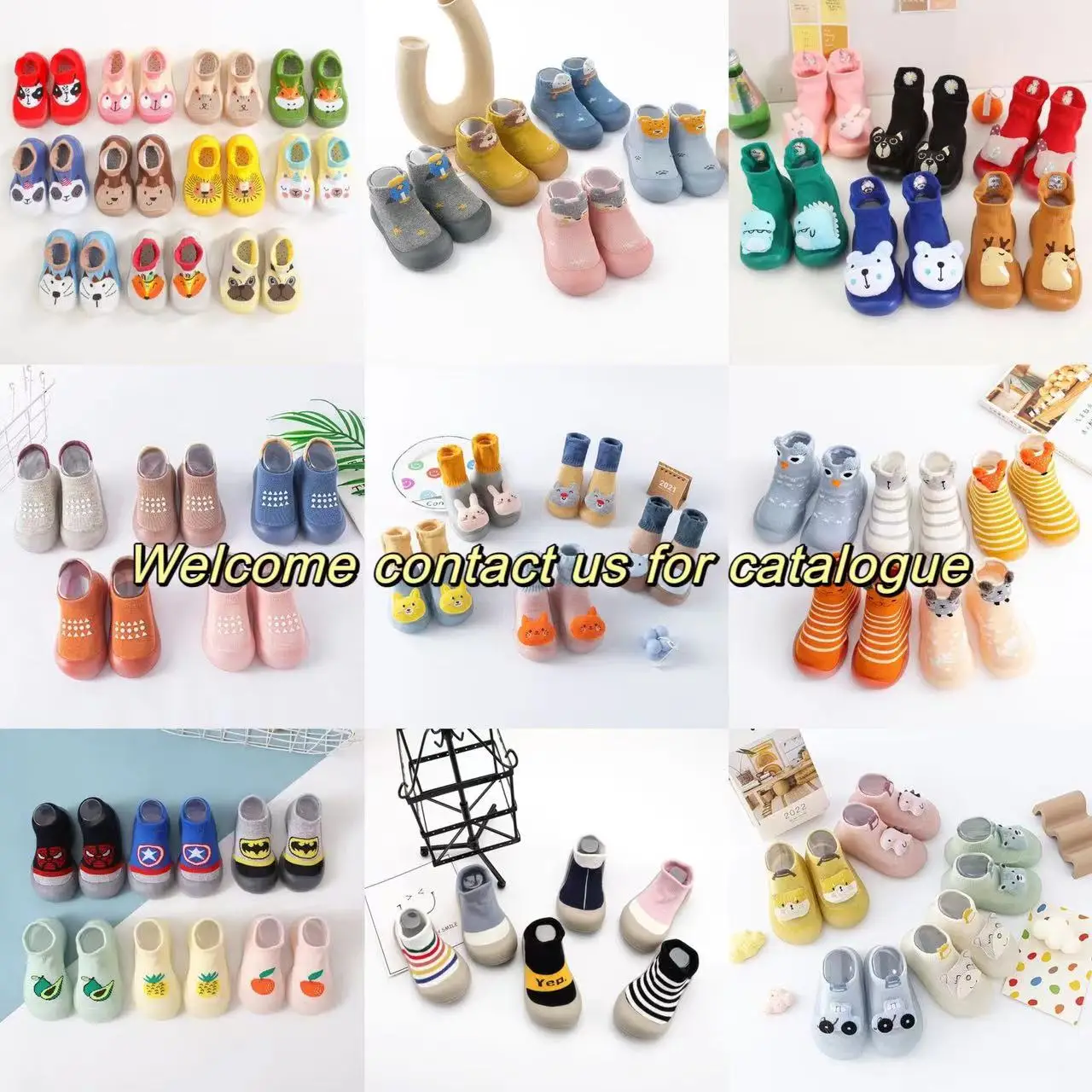 Baby Toddler Rubber Soles Autumn Spring Cotton Baby Socks Shoes Indoor Kids Anti Slip Walking Sock Slippers Shoes