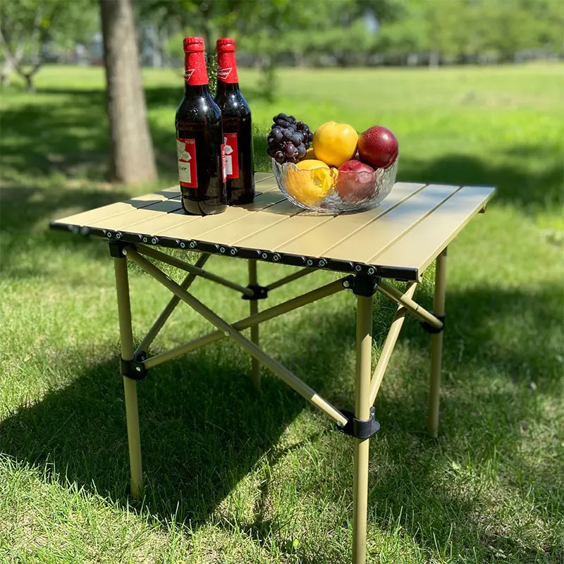 Wholesale Custom Logo Iron Camping Dining Grill Folding Table Portable Egg Roll Table Picnic Outdoor Folding Camping Table