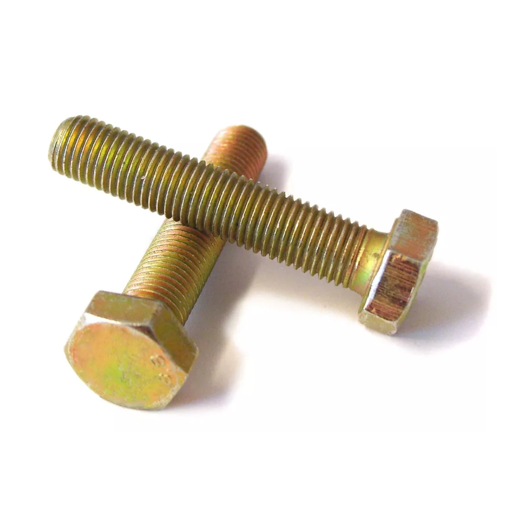 High Quality Fasteners Bolts For Industry Hexagon Screw And Nuts Din933 Zinc Plated Carbon Steel Yellow Brass Hex Head Bolts