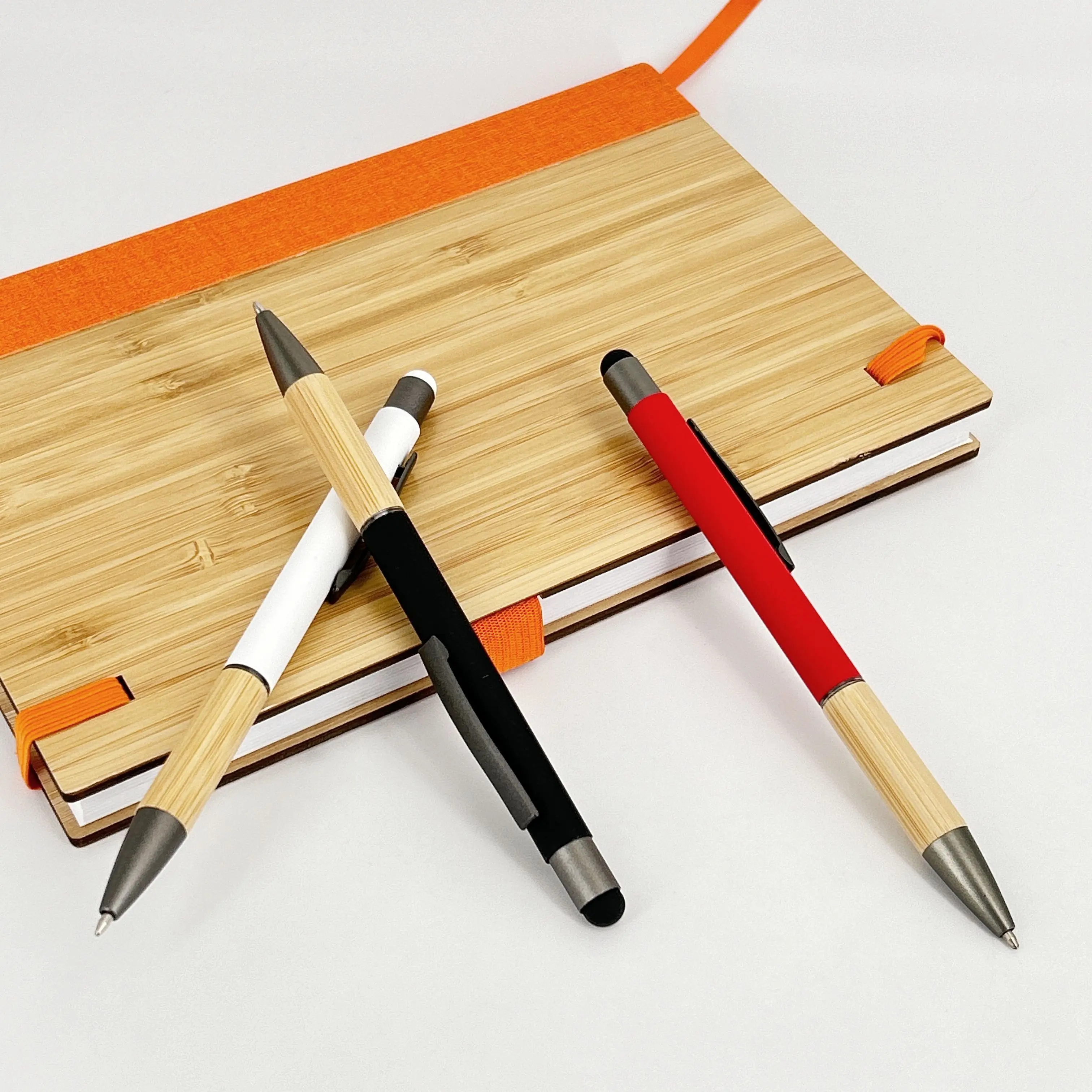 Luxury High Quality Bamboo Ball Pen Multi-colour Pretty Practical Screen Touch Ballpoint Pen For School Office