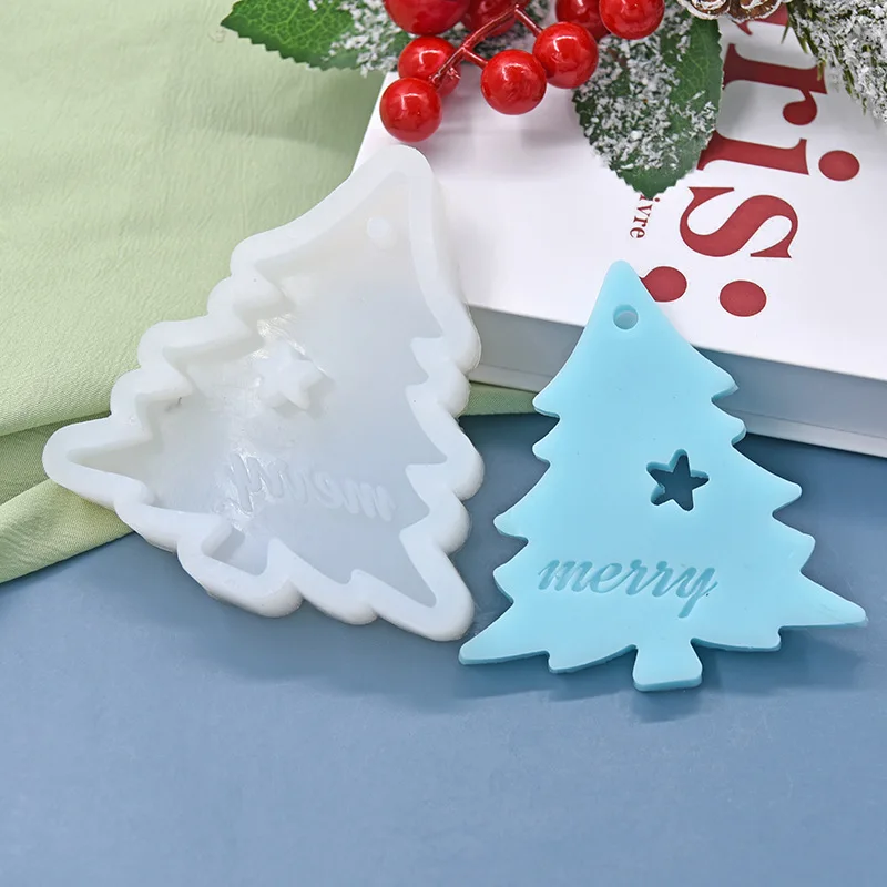 DIY Christmas tree Small bell shape Silicone mold Crystal dripping molding Fondant Chocolate cake tool mould pendent ornament