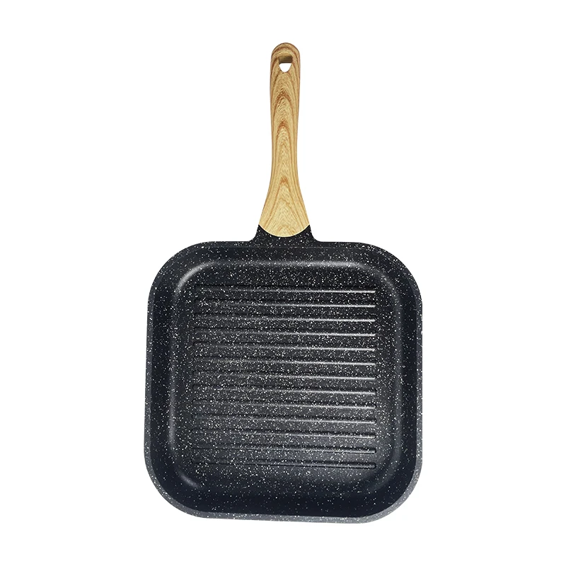 Waffle Modern style die-cast aluminum non-stick coating non-stick pan striped frying pan wholesale Non-Stick Frying Pan