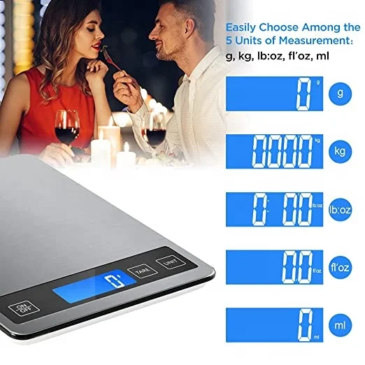 New Arrive Electronic Digital Weighing Kitchen Durable Stainless Steel Scale Food 5kg 10kg