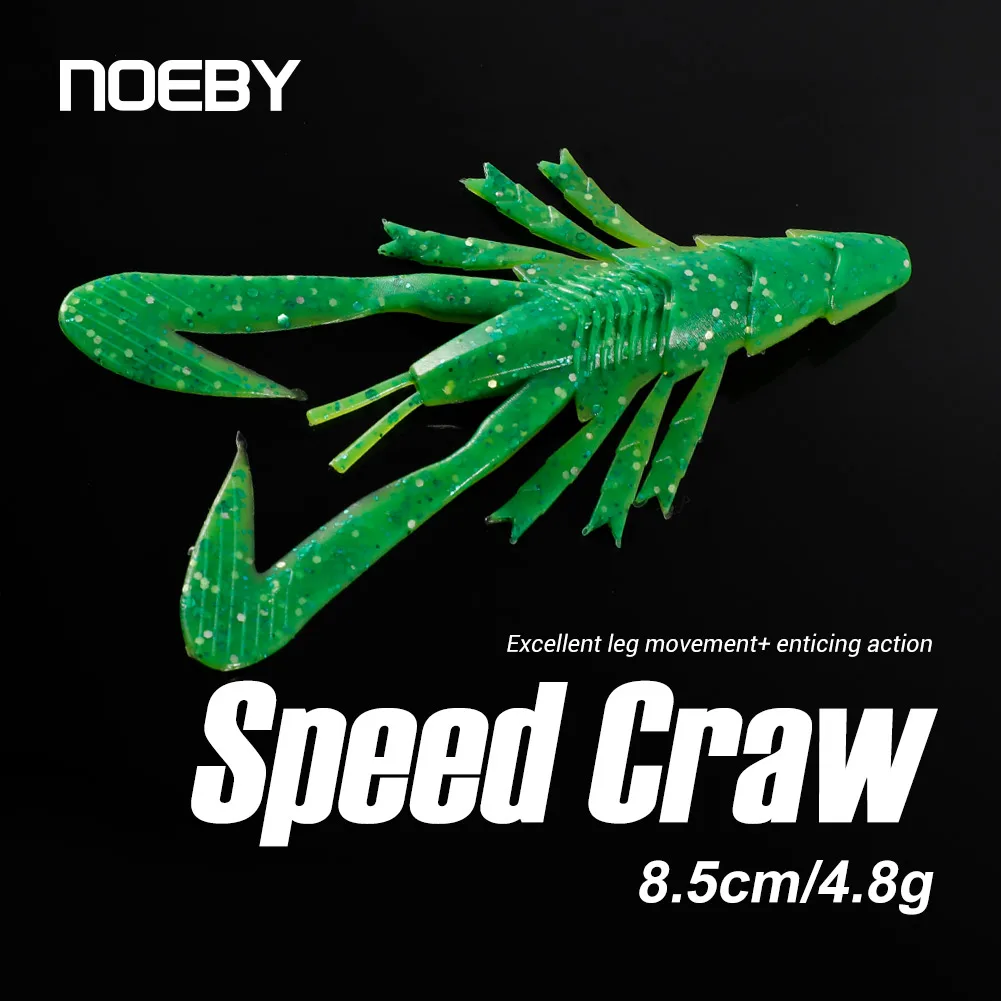 NOEBY Silicone Soft Lure Shrimp Worm Wobblers 85mm 4.8g Plastic Prawn Lure PVC Material Swim Bait Artificial Bait Fishing Lures