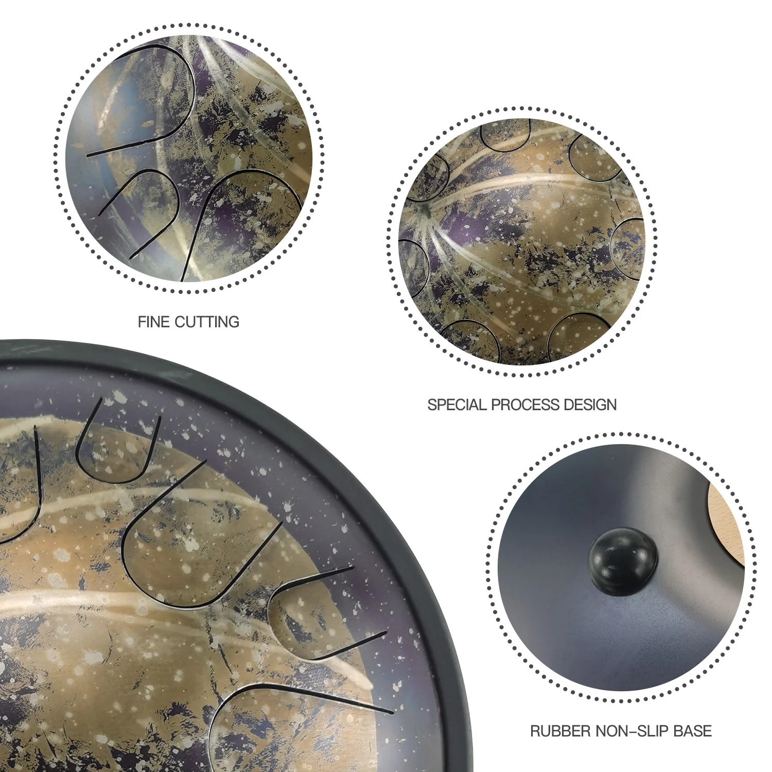 ASTEMAN Steel Tongue Drum Universe series moon 14 inch 14 tone