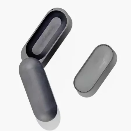 Elegant Grace Matte Black Color Magnetic Case Refill Empty Cosmetic Solid Parfum Tin Compact