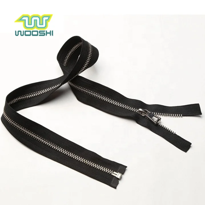 wooshi Zippers Sustainable Shoes Zipper for Bag Brass Zipper Zip Factory Zip Wholesale Price 5# Close End Silver Teeth Metal