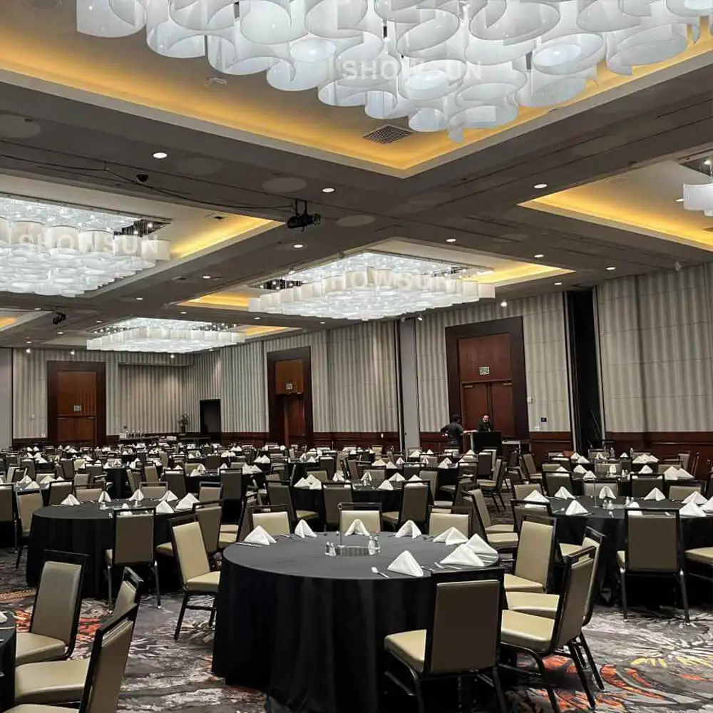 Chandelier manufacture elegant fabric wave pattern decoration Chandeliers For Hotel Ballroom