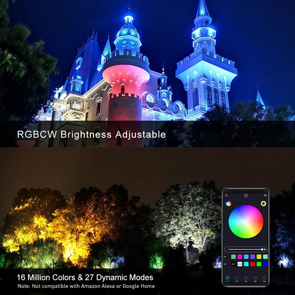 Wash Lights 2 Pack, Smart APP Control Dj Stage Lights Bar, 45W 36 LED RGBW Outdoor Waterproof Dimmable Wall Washer Lighting