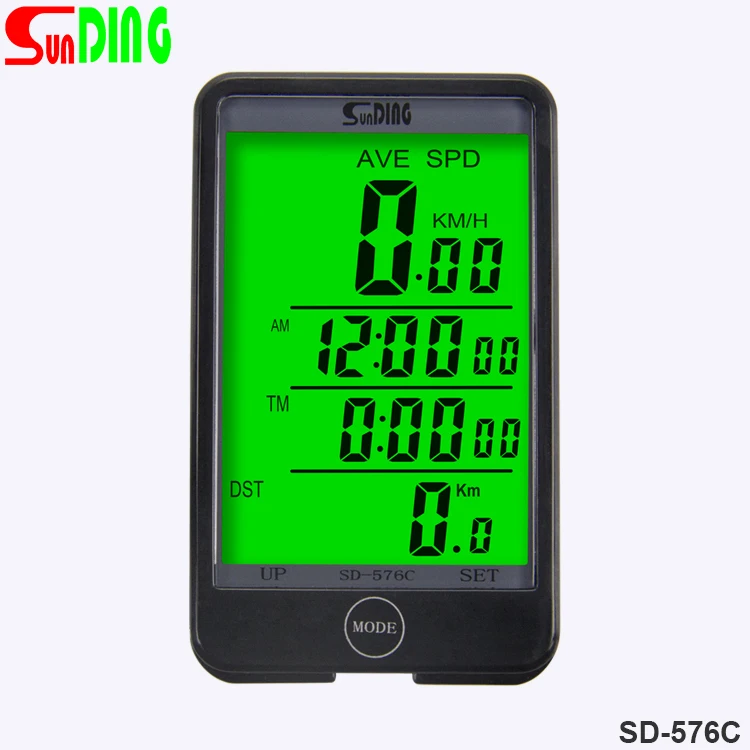 wholesale dropshipping SUNDING SD-576A Water Resistant Bicycle Speedometer Wired ComputerOdometer with LCD Backlight