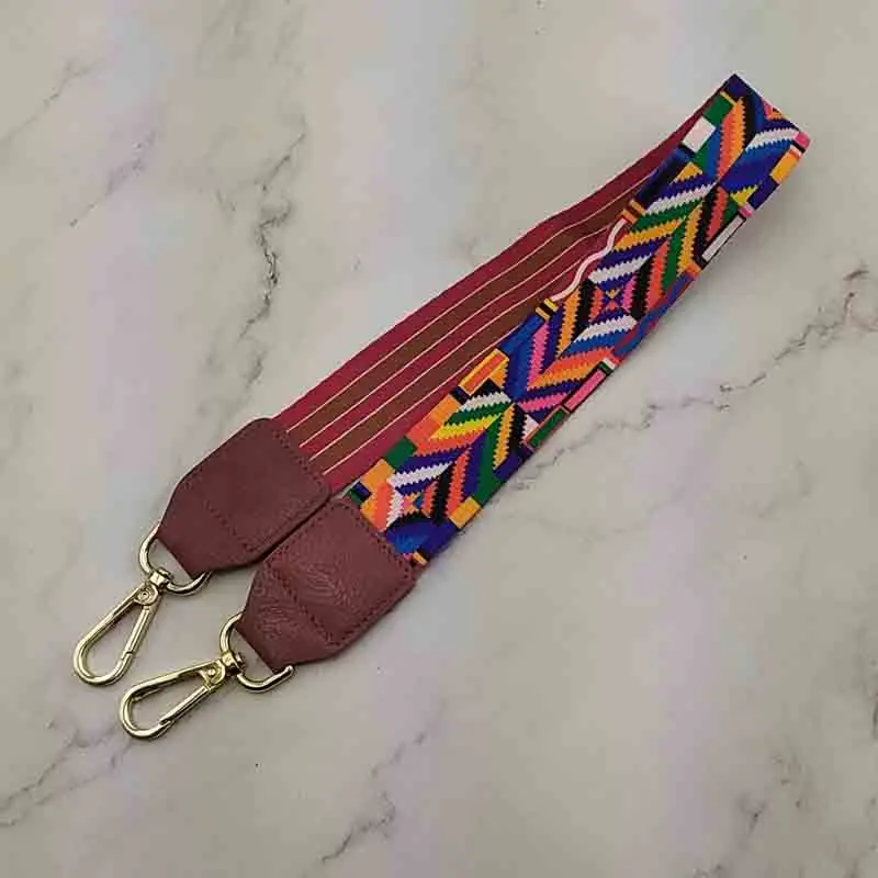 Camera Replacement Adjustable Nylon Webbing Canvas Strap Guitar Inspired Cross Body Strap Geometric Pattern Bag Strap