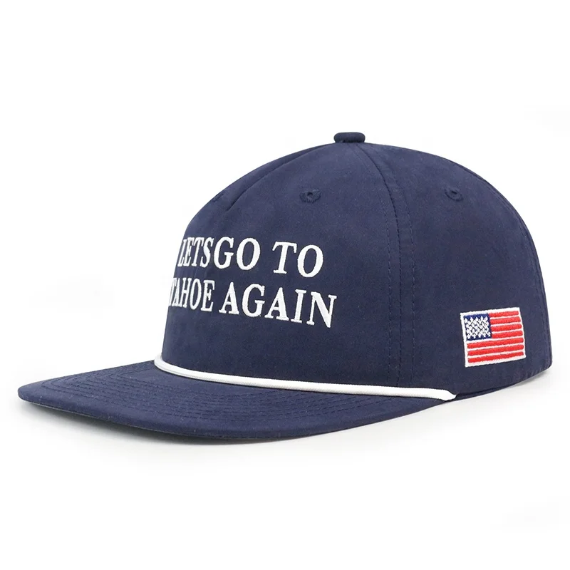 HS24 Flat bill Custom logo veracap gorras men Sports baseball cap blank 5 panel trucker snapback 256 rope hat