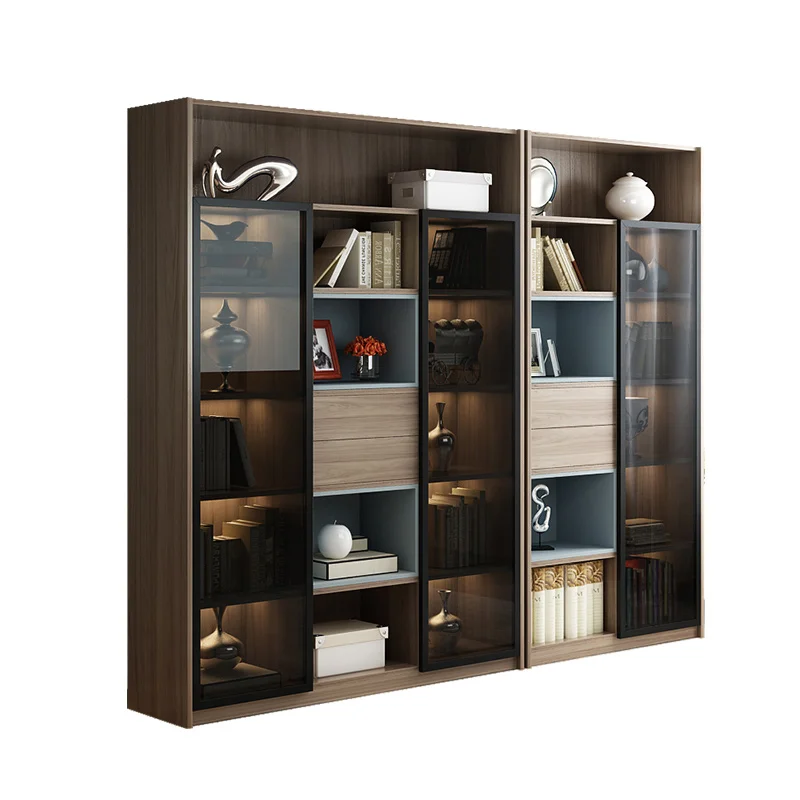 
Modern Bookcase with glass Door/ Storage Bookcase with Glass door/customized Wood PANEL Home Furniture 
