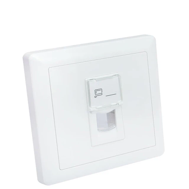 Single Gang Wall mount rj45  face plate  Universal 86 type Ethernet Cat5e Cat6 cat6a Cat7  RJ45 Single Port  Faceplate